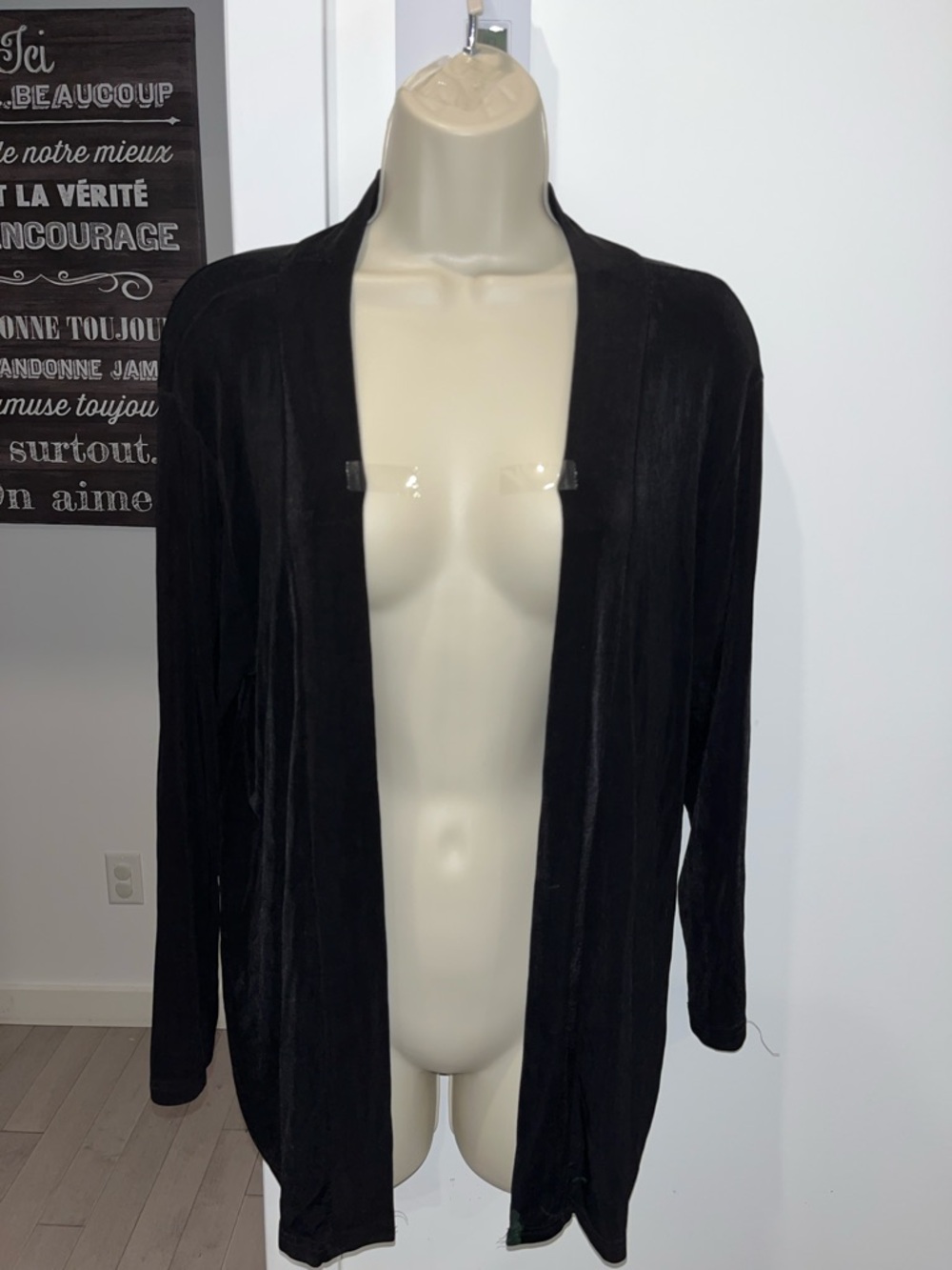 Vintage blazer cardigan Black Open-Front Women’s Draped